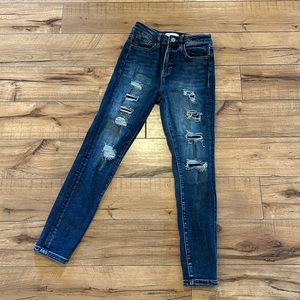 Kancan high rise ankle skinny stretch jeans Estilo 24